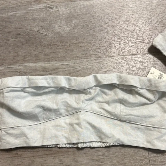 Maeve Soft Gray Strapless Crop Top - Picture 4 of 7